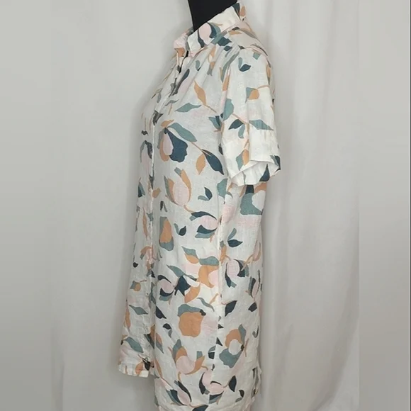 Rachel Zoe Linen Floral Shirt Dress - Size XS - Picture 5 of 12
